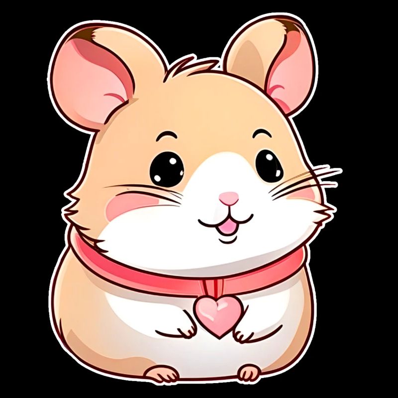Hamster mignon avec des coeurs