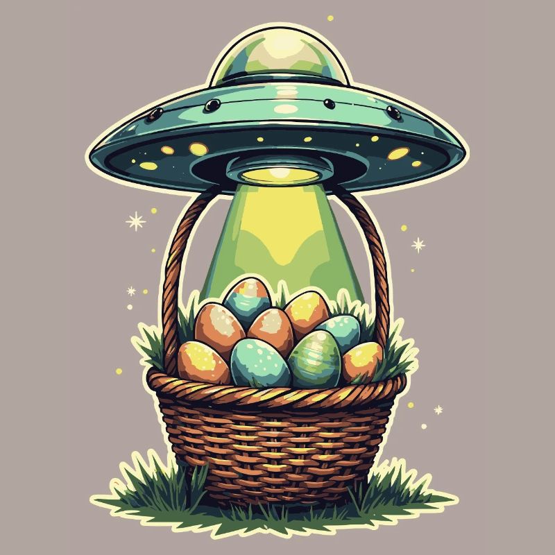 Alien Easter Egg Abduction Design