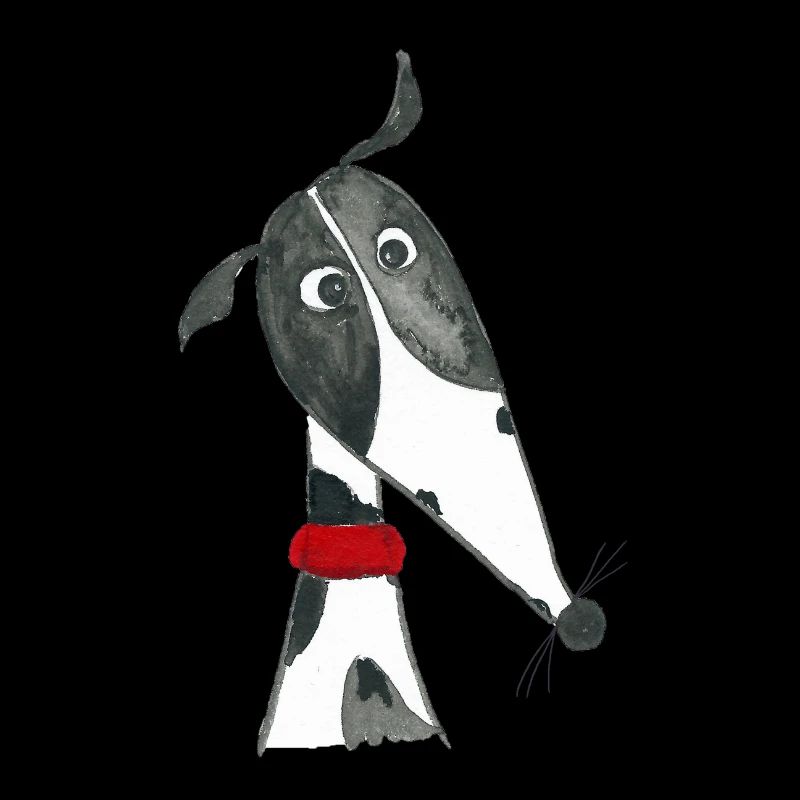 Greyhound black and white slicked