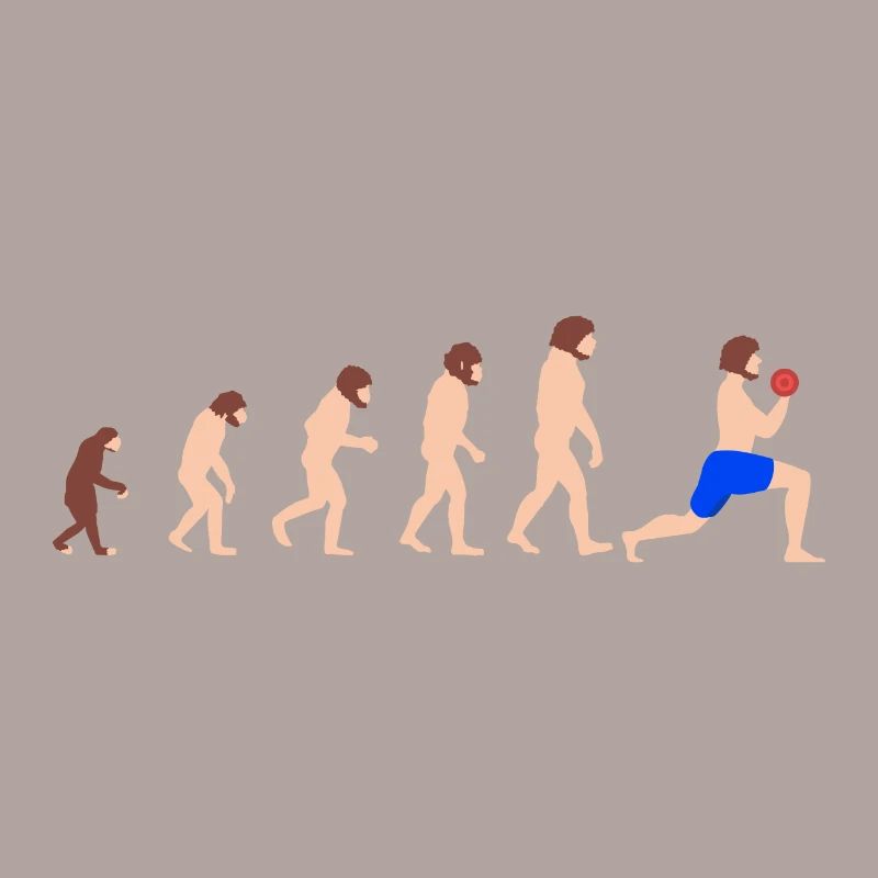 Bodybuilder d'haltérophilie Evolution Funny Gym