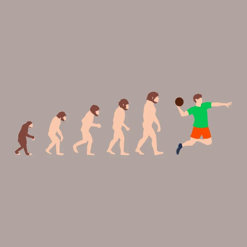Evolution Handball Player Lustige Geschenkidee