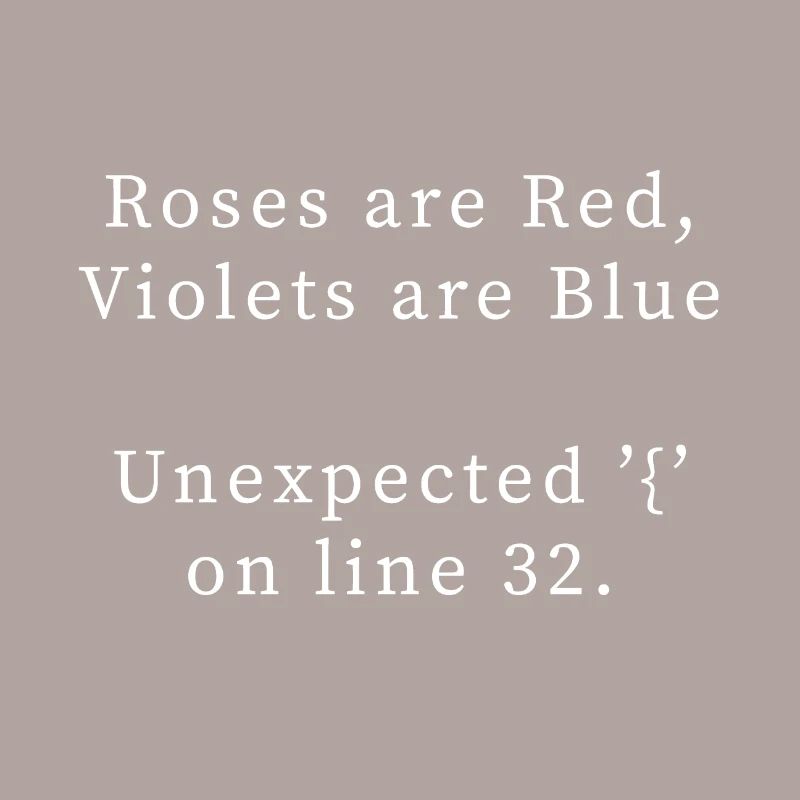 Programming poem, bug