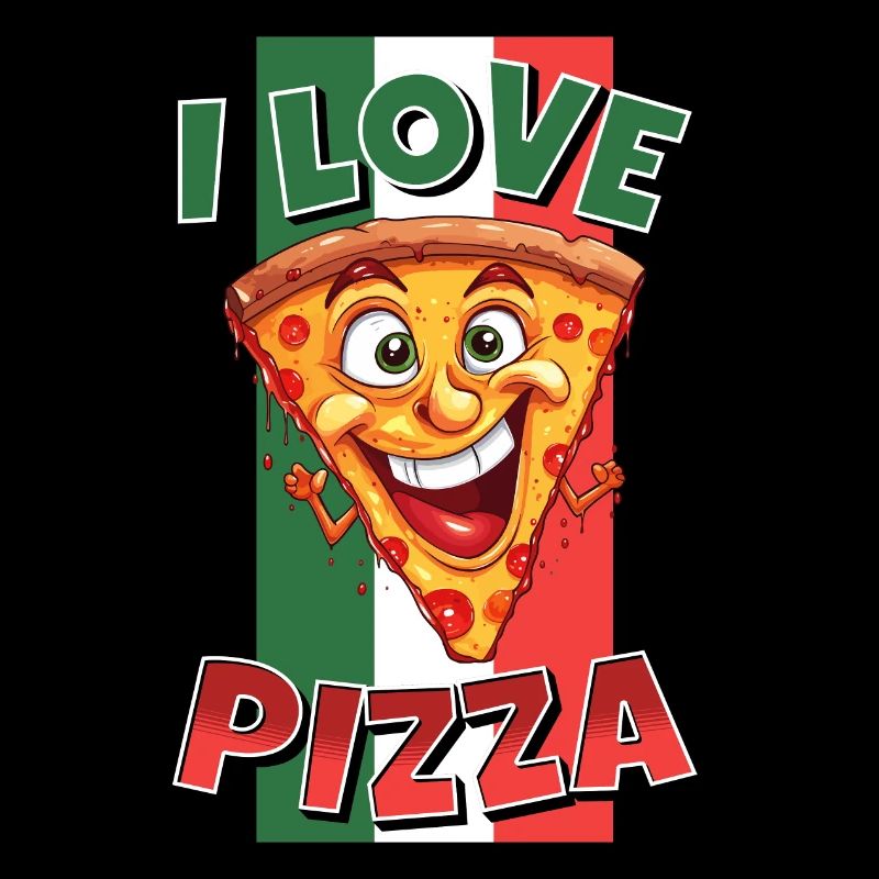 J’aime la pizza tranche de visage rit pizzeria