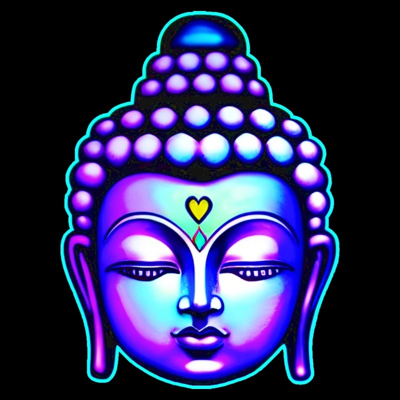 Tête de Bouddha colorée