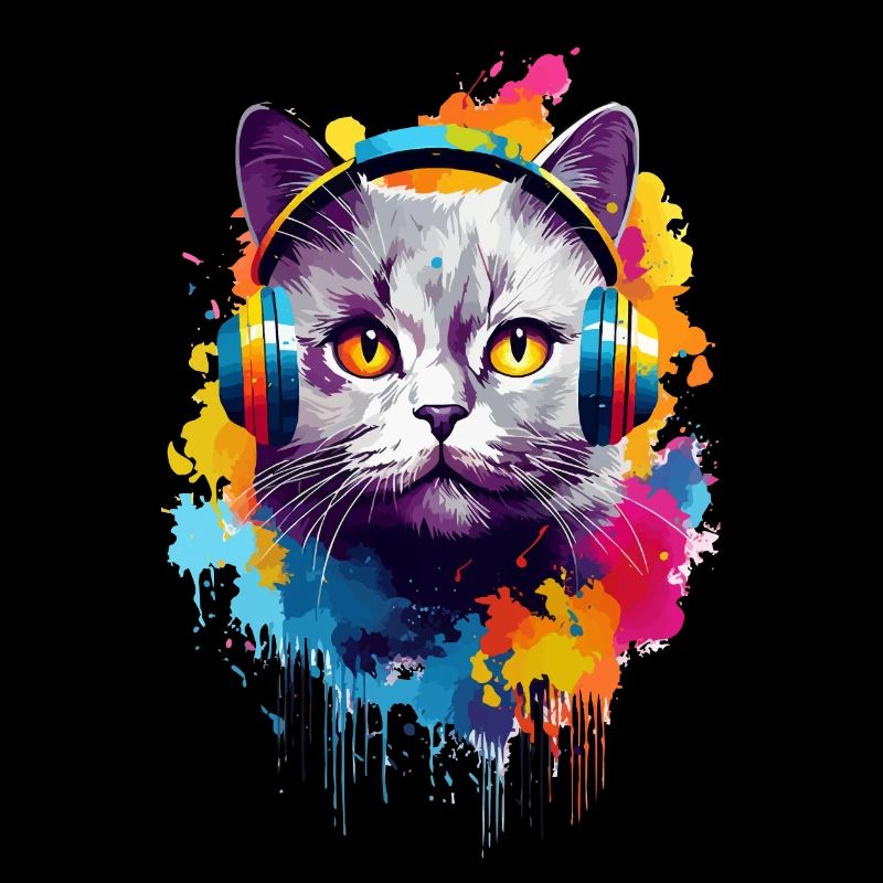 Bunte Britisch Kurzhaar Katze Farbkleckse Farbspri
