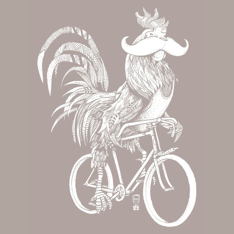 Coq & Bicycles - version blanche