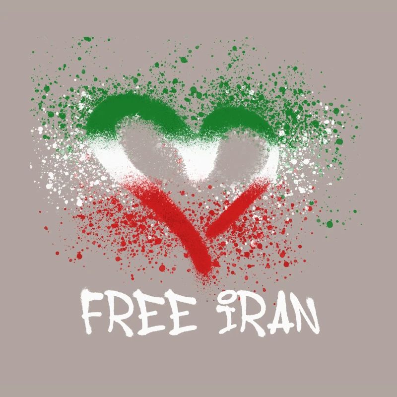 Iran libre,Cœur,Iran,Drapeau,Graffiti