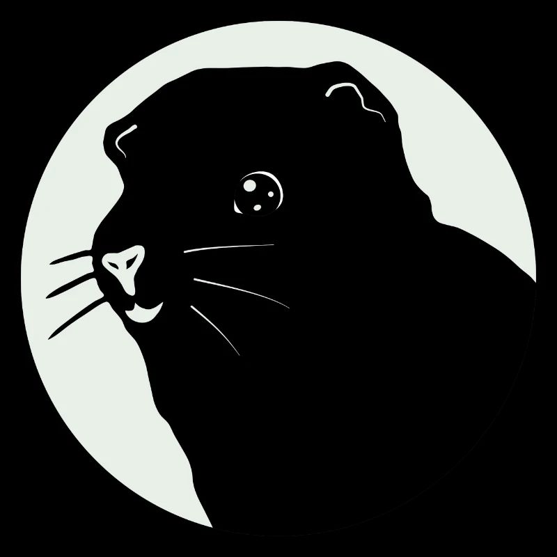 Cute guinea pig smiling silhouette