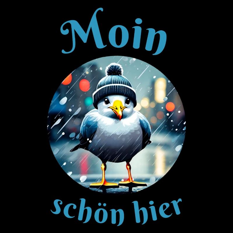 Moin schön hier Möwe im Regen