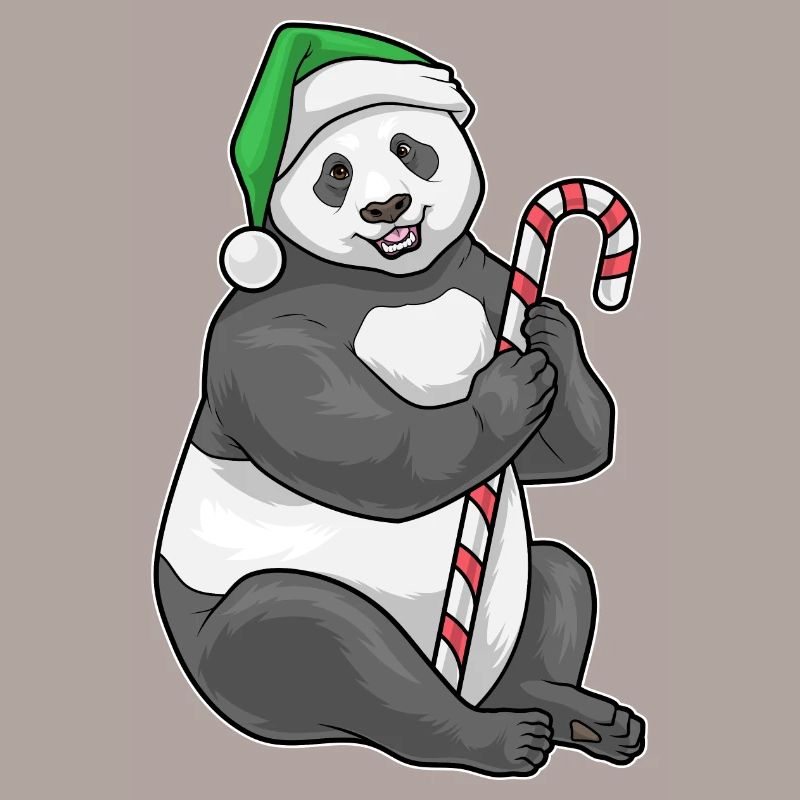 Panda Canne de Noël
