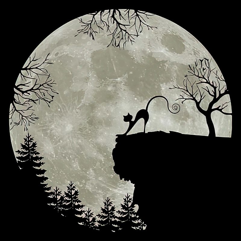 Chat dans la lune