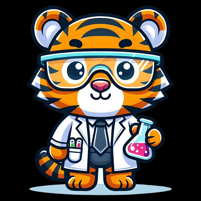 Scientifique tigre mignon