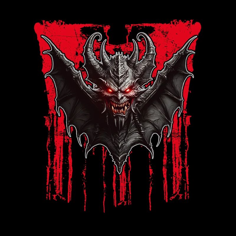 Devilish bat with red eyes