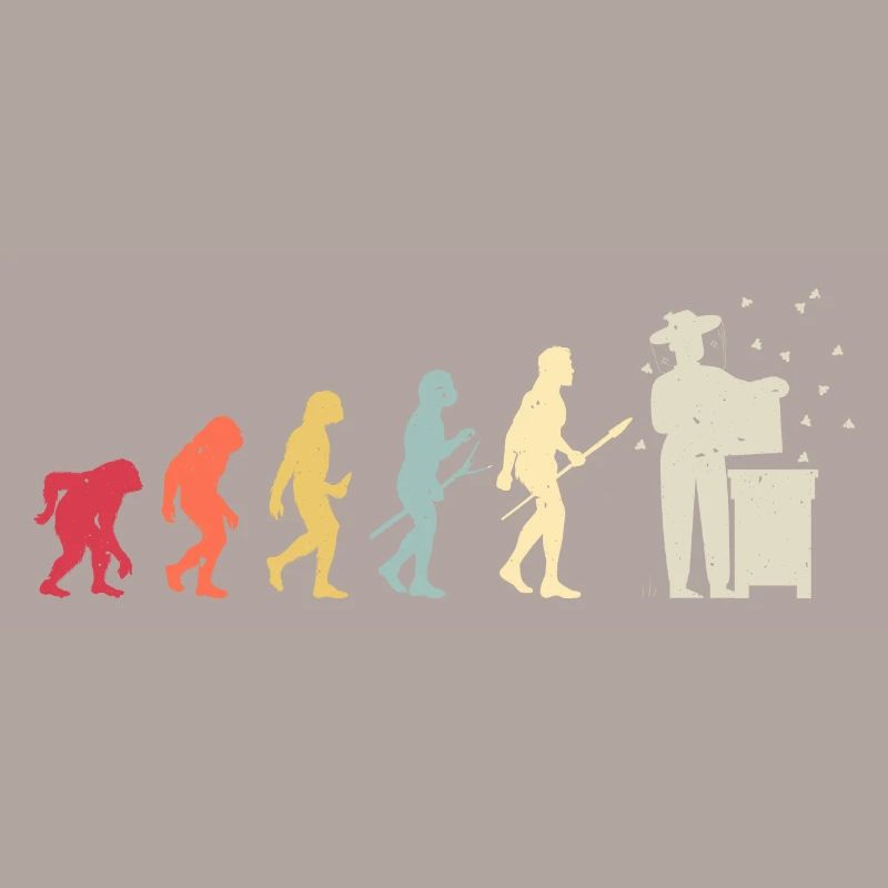 Evolution Beekeeper Beekeeping Honey Hobby Honey Bee