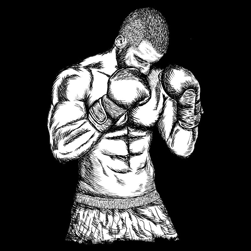 BOXER – | de chasse Impression noir et blanc