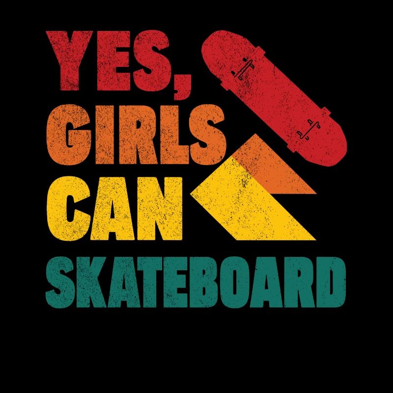 Cooles Skateboard Longboard Skater Mädchen