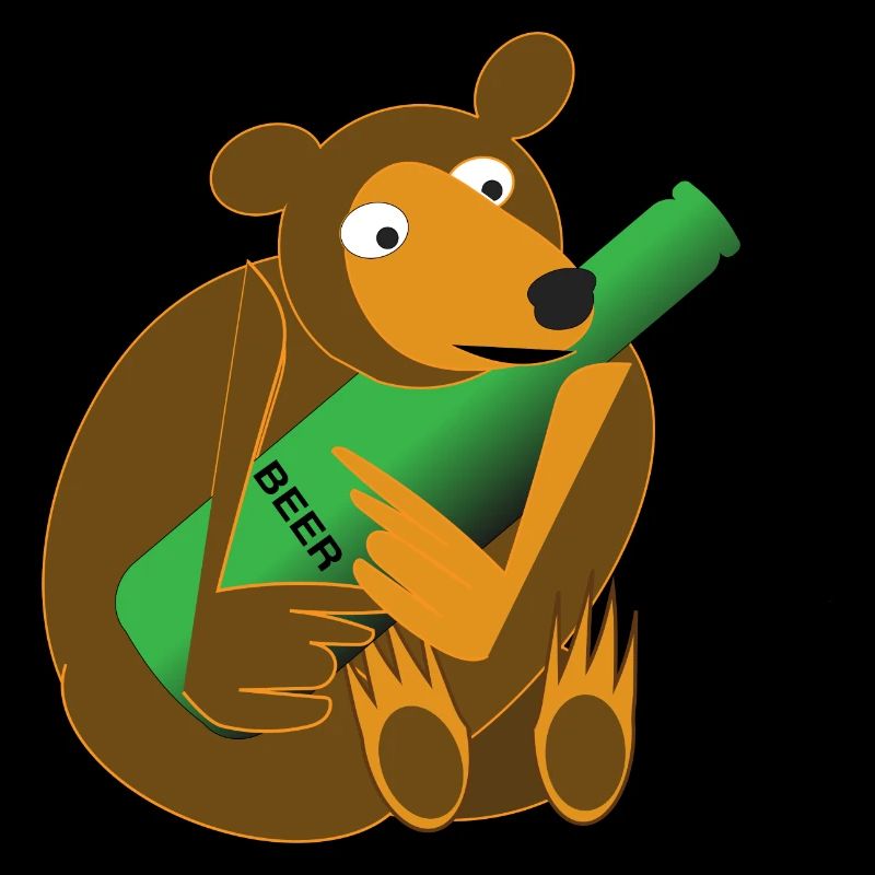 Bär mit Bierflasche