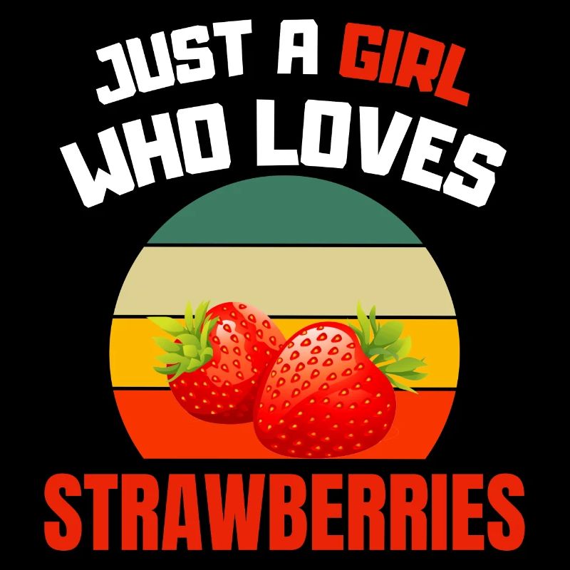 Sommer Frucht Mädchen Geschenk Retro Erdbeere