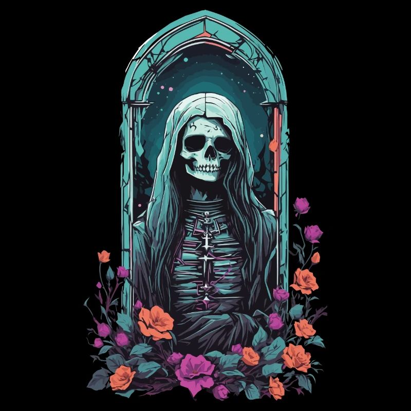 Gothic Pastel Skeleton Lady Victorian Halloween