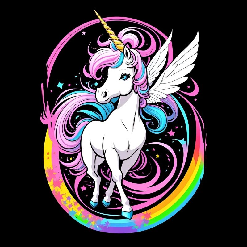 Einhorn auf Regenbogen