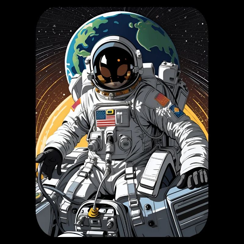 Un astronaute vole dans l’espace