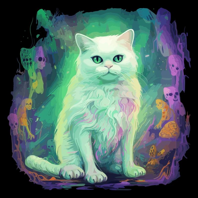 Geist Katze Halloween Horror Gruselig
