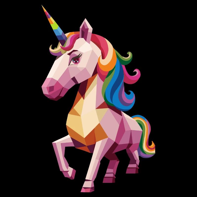 Conception géométrique colorée de licorne