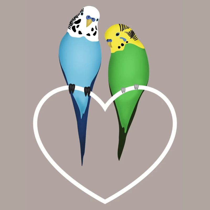 Budgerigar Pair Heart