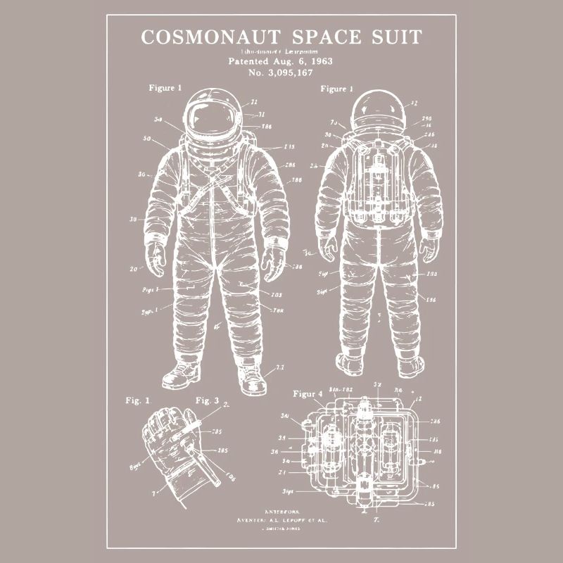 Plan de la combinaison spatiale du cosmonaute
