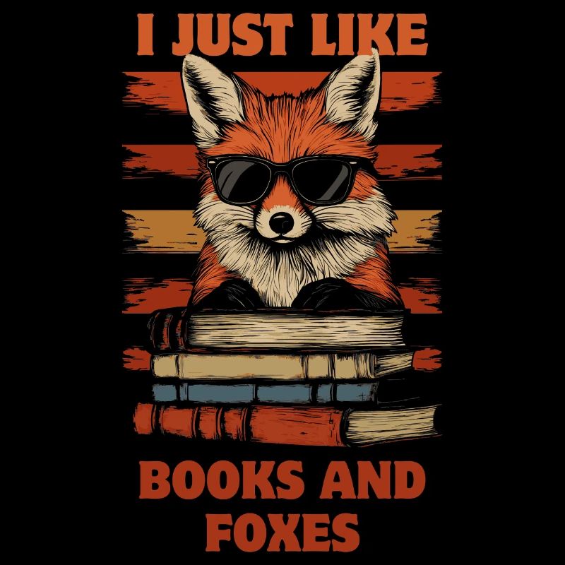 Fuchs mit Sonnenbrille und Bücher