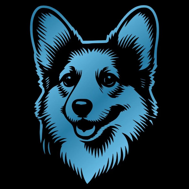 Corgi dessin tête de chien