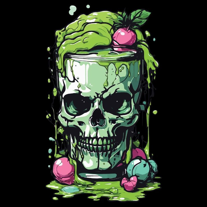 Poisonous Gothic Skull Mug Halloween Design