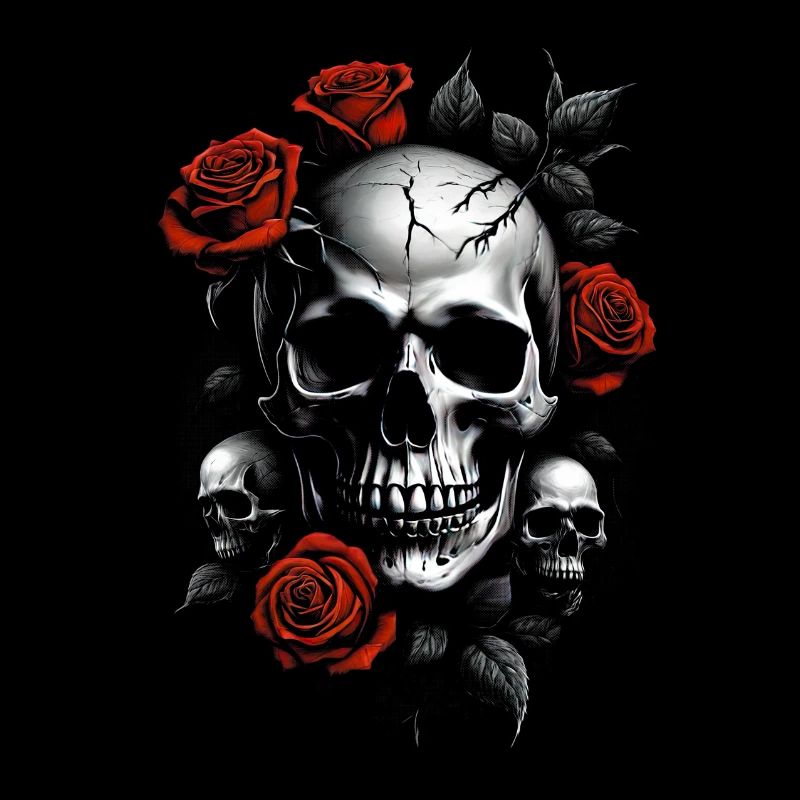 Contraste éternel : Crâne et Roses