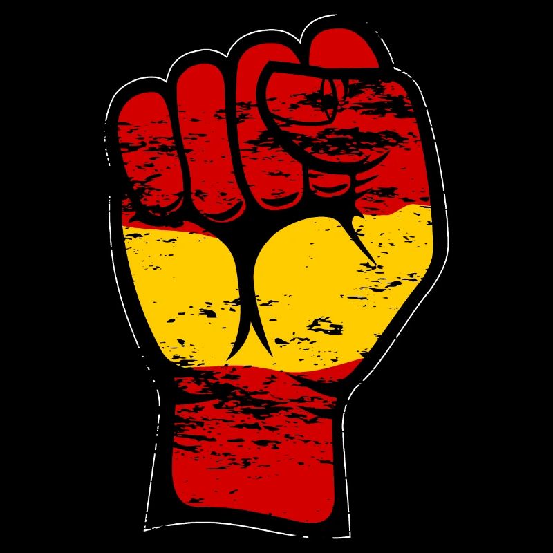 Spanien Flagge Faust Hand Symbol used