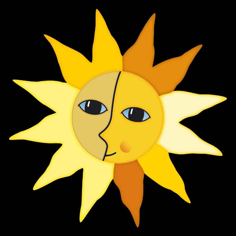 Sun Rays Moon Face Moment Happiness hygge