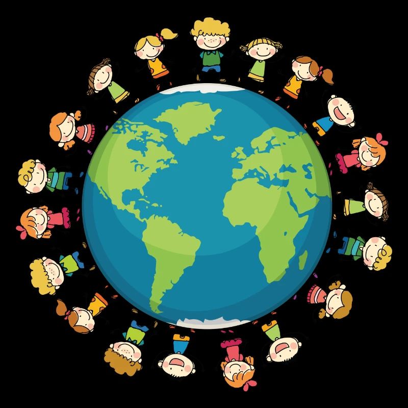 Viele Kinder Erde Planet Lustiges Geschenk
