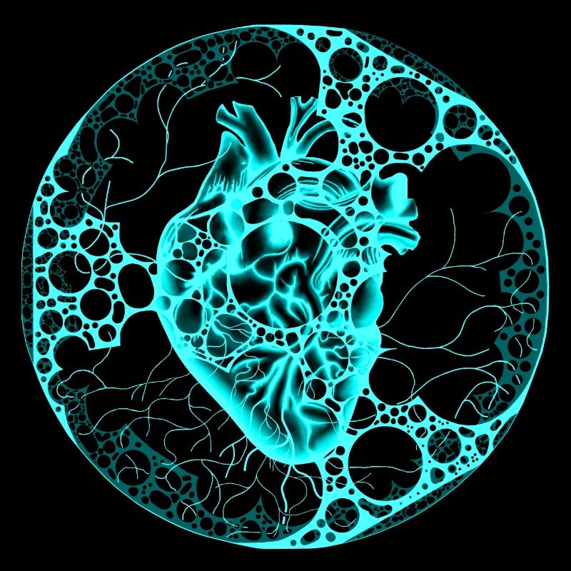 Coeur, Sphère, Turquoise