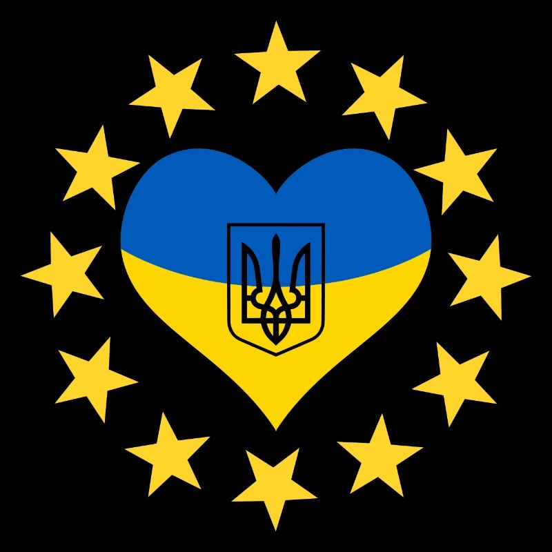 Das Herz der Ukraine mit den Sternen der EU
