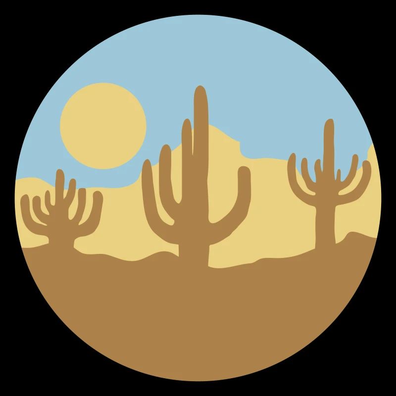 Sun Desert Landscape Silhouette