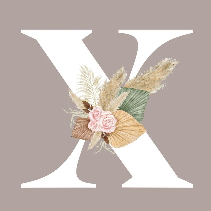 lettre X fleuris