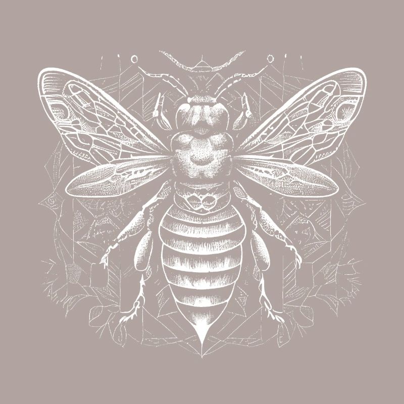 White bee with Aztec pattern