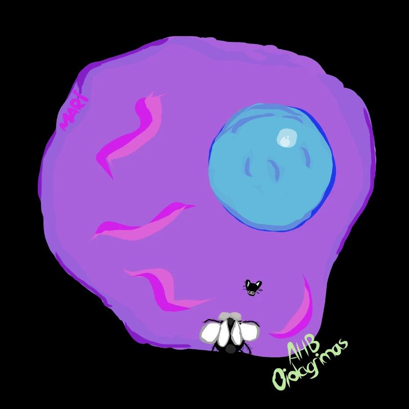 Fried blue purple egg from Mari v.dosmoscas
