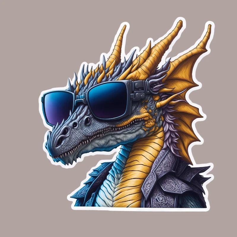 Drache mit Sonnenbrille Cool Drachen