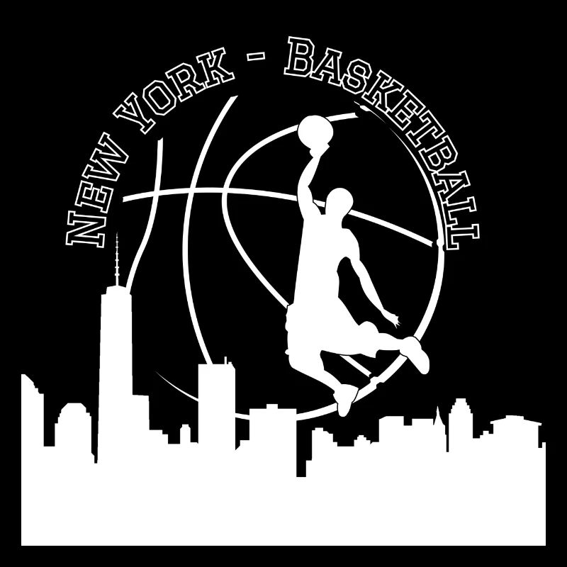 NY Skyline Baloncesto blanco