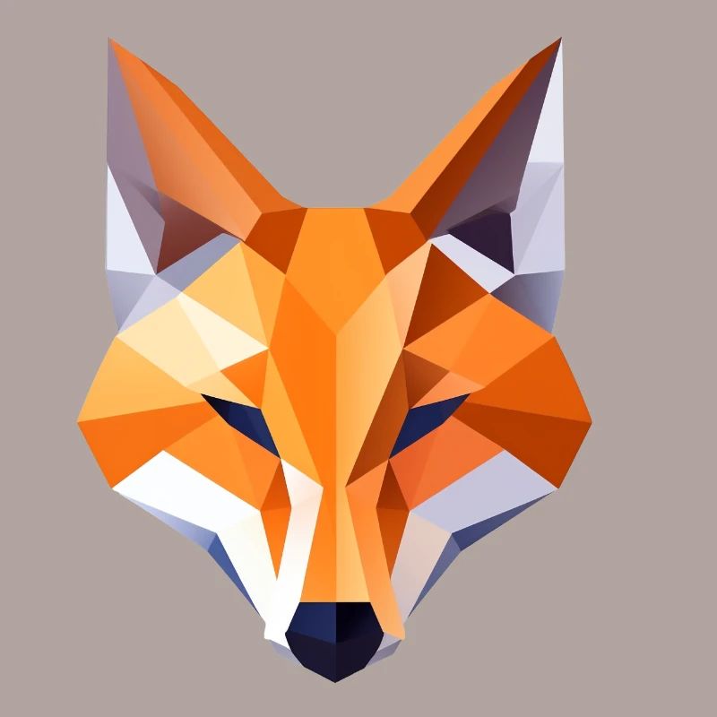 Fuchs Kopf Low Poly Logo Design