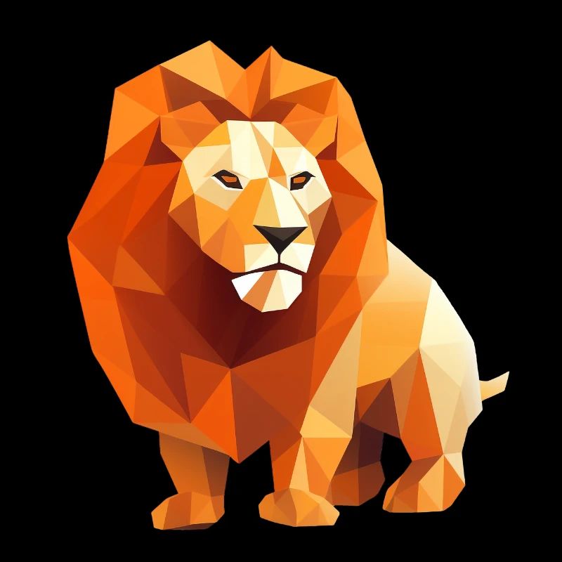 Lion Head Low Poly Logo Design