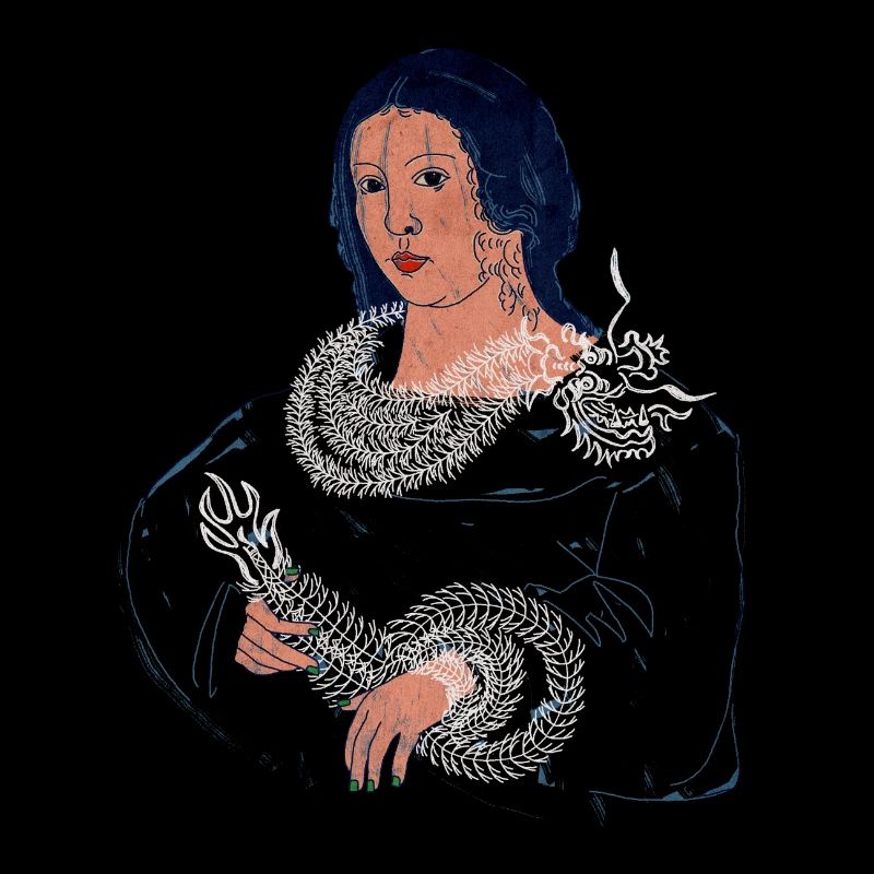 Frauen Portrait Mona mit Geister Drache