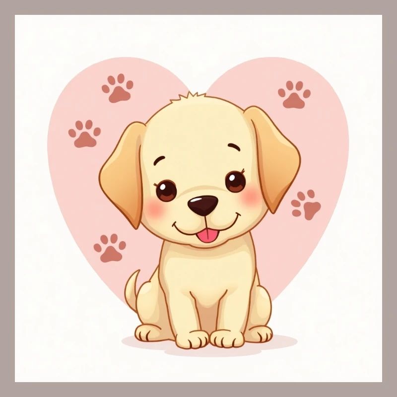 Flux Dev A whimsical pastelhued dog cute cartoon