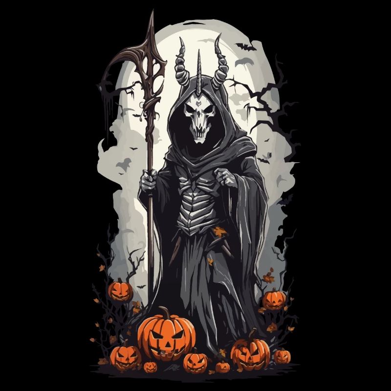 Dunkler Magier Sensenmann an Halloween