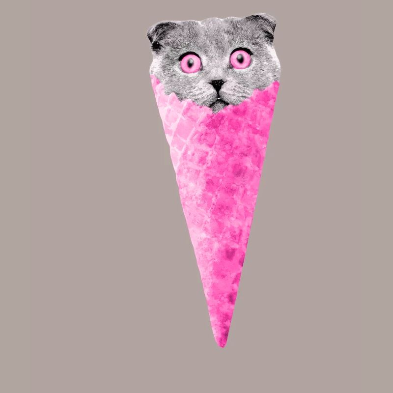 Chat graphique chat rose cornet de crème glacée chat Clipart
